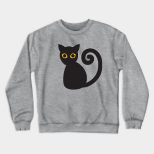 Black vector cat with orange eyes Crewneck Sweatshirt